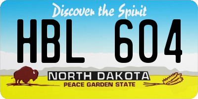 ND license plate HBL604