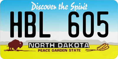 ND license plate HBL605