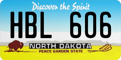ND license plate HBL606