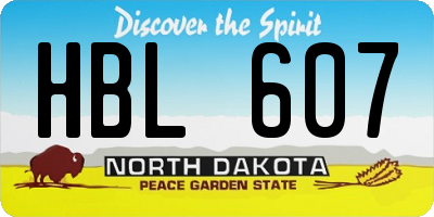 ND license plate HBL607