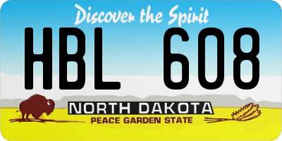 ND license plate HBL608