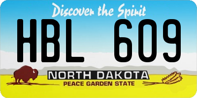 ND license plate HBL609