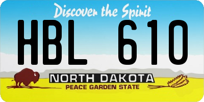 ND license plate HBL610