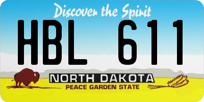 ND license plate HBL611