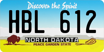 ND license plate HBL612