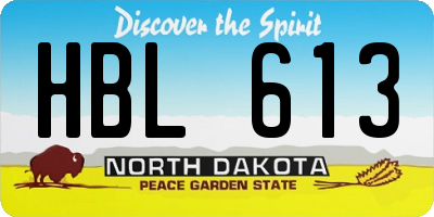 ND license plate HBL613