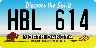 ND license plate HBL614