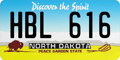 ND license plate HBL616