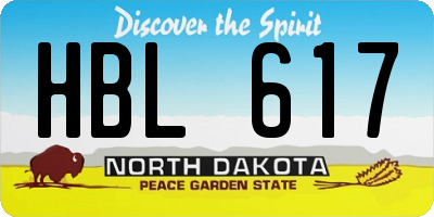 ND license plate HBL617