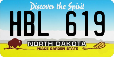 ND license plate HBL619