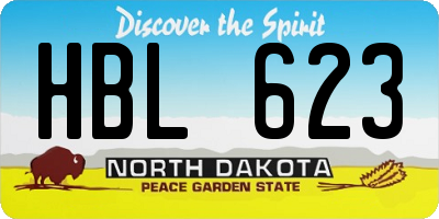 ND license plate HBL623