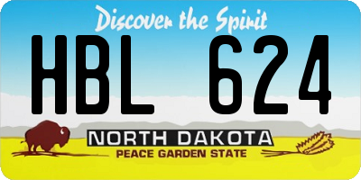 ND license plate HBL624