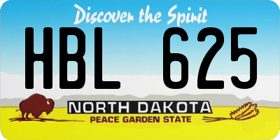 ND license plate HBL625