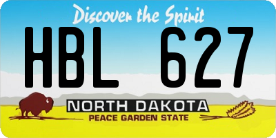 ND license plate HBL627