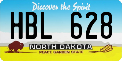 ND license plate HBL628