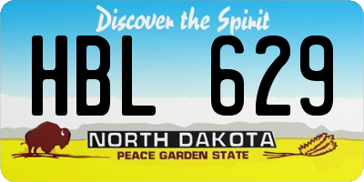 ND license plate HBL629