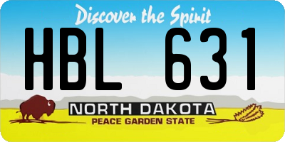 ND license plate HBL631