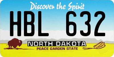 ND license plate HBL632