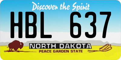 ND license plate HBL637