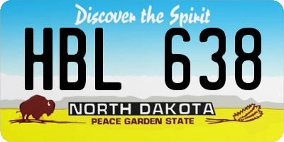 ND license plate HBL638