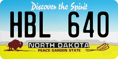 ND license plate HBL640