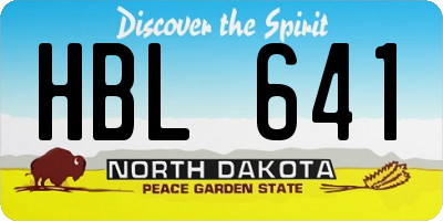 ND license plate HBL641