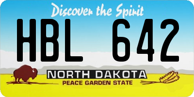 ND license plate HBL642