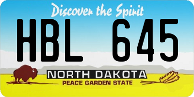 ND license plate HBL645