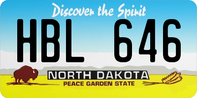 ND license plate HBL646