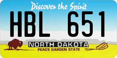 ND license plate HBL651