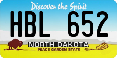 ND license plate HBL652