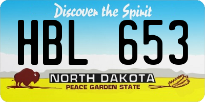 ND license plate HBL653