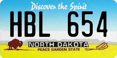 ND license plate HBL654