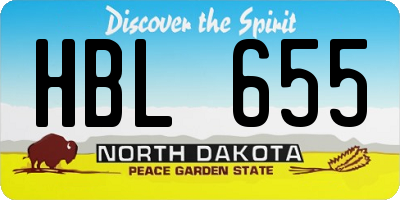 ND license plate HBL655