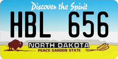 ND license plate HBL656