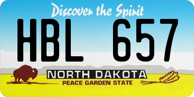 ND license plate HBL657
