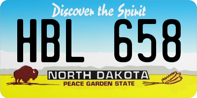 ND license plate HBL658