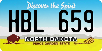 ND license plate HBL659