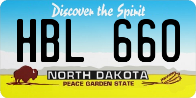 ND license plate HBL660