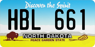 ND license plate HBL661