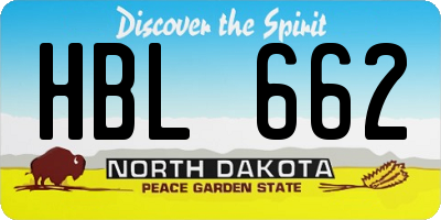 ND license plate HBL662
