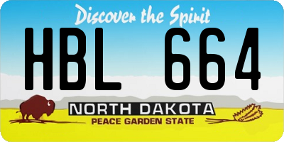 ND license plate HBL664