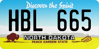 ND license plate HBL665