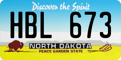 ND license plate HBL673