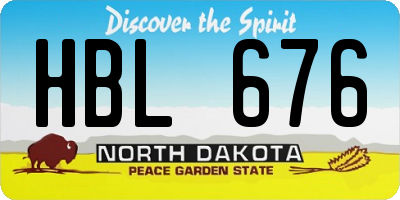 ND license plate HBL676