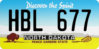 ND license plate HBL677