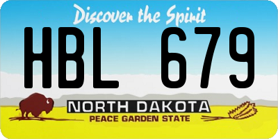 ND license plate HBL679