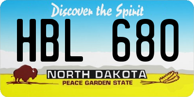 ND license plate HBL680