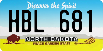 ND license plate HBL681