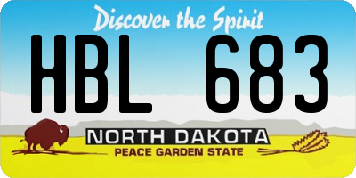 ND license plate HBL683